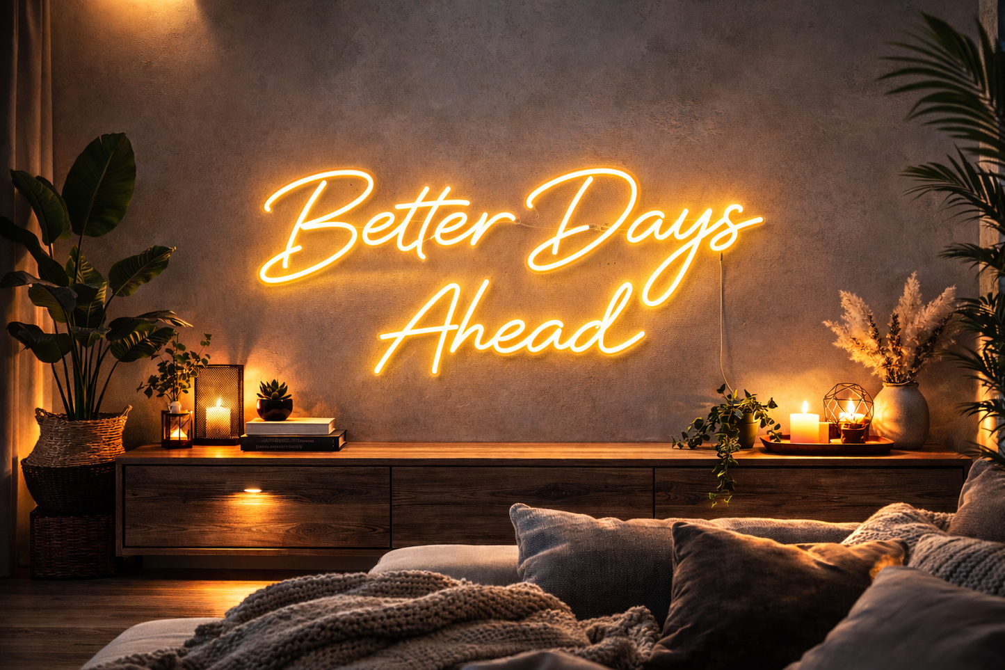 Dein Neonschild – Better Days Ahead - Zweizeilig