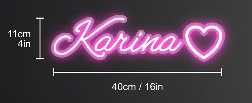 Personalisierbares Neon - LED - Schild in Pink, ideal als Wanddekoration für Wohnzimmer oder Geschäftsräume
