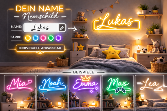 Kindername LED Neonschild – Personalisiert