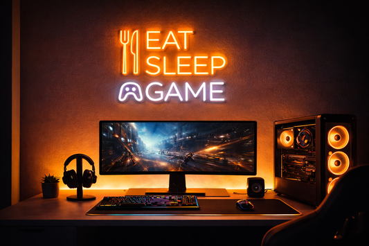 Dein Neonschild – Eat Sleep Game