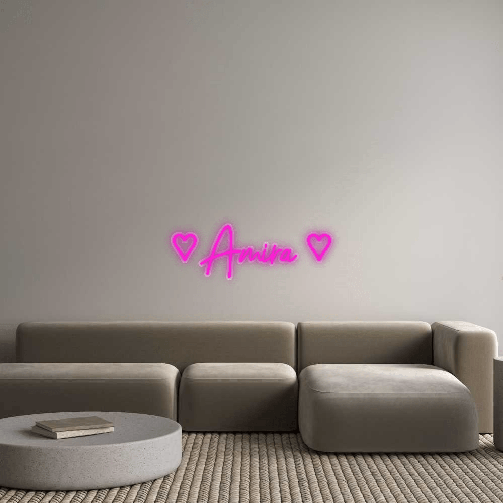 Personalisierbares Neon - LED - Schild in Pink, ideal als Wanddekoration für Wohnzimmer oder Geschäftsräume