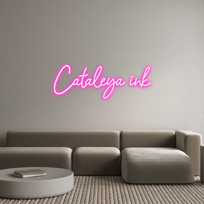 Personalisierbares Neon - LED - Schild in Pink, ideal als Wanddekoration für Wohnzimmer oder Geschäftsräume