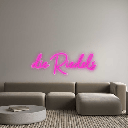 Personalisierbares Neon - LED - Schild in Pink, ideal als Wanddekoration für Wohnzimmer oder Geschäftsräume