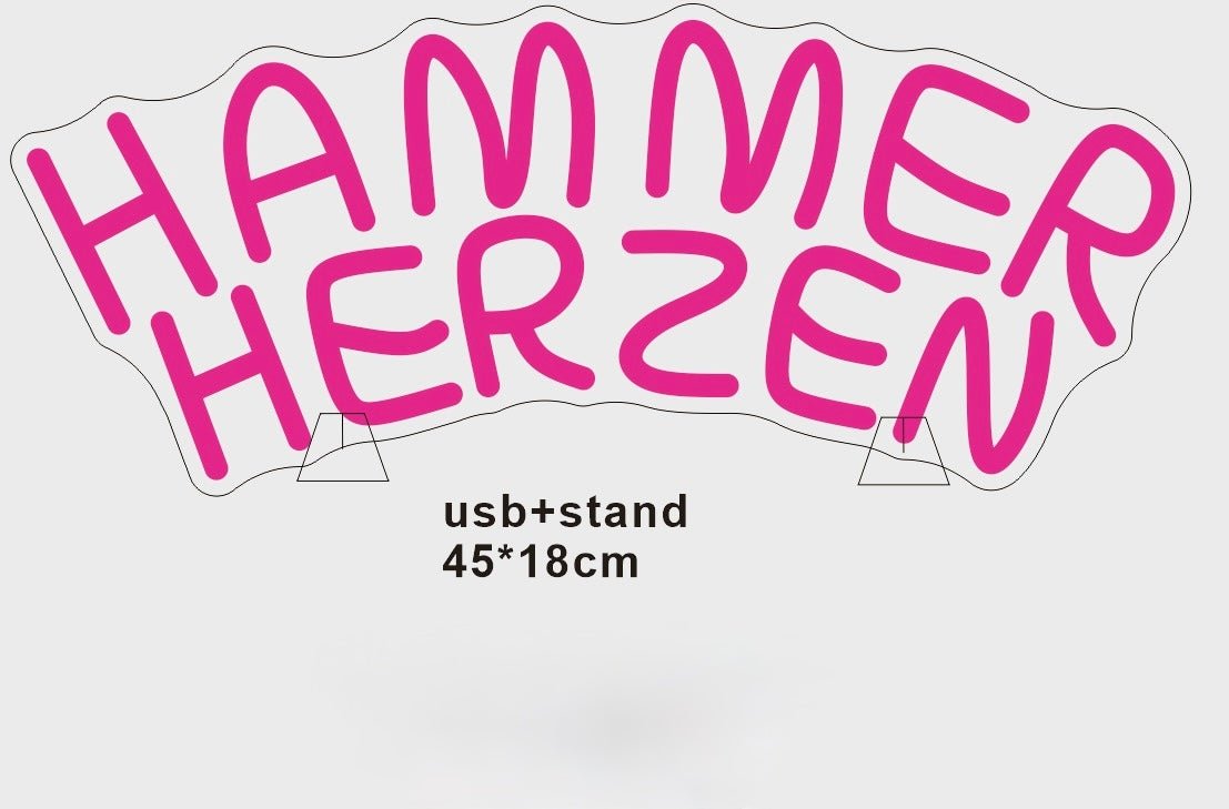Personalisierbares Neon - LED - Schild in Pink, ideal als Wanddekoration für Wohnzimmer oder Geschäftsräume