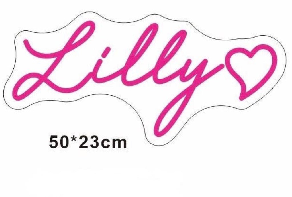 Personalisierbares Neon - LED - Schild in Pink, ideal als Wanddekoration für Wohnzimmer oder Geschäftsräume