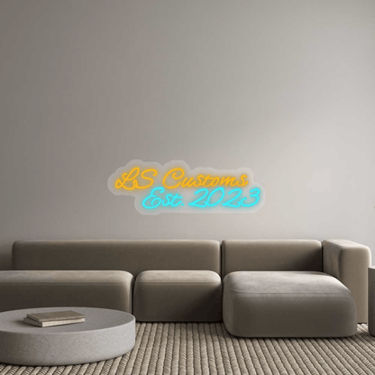 Personalisierbares Neon - LED - Schild in Pink, ideal als Wanddekoration für Wohnzimmer oder Geschäftsräume