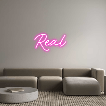 Personalisierbares Neon - LED - Schild in Pink, ideal als Wanddekoration für Wohnzimmer oder Geschäftsräume