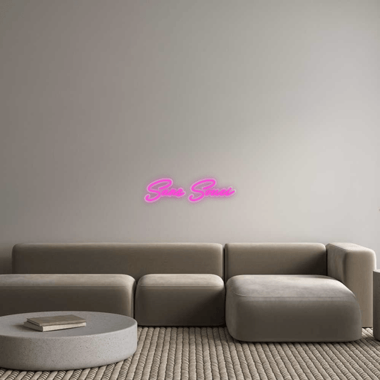 Personalisierbares Neon - LED - Schild in Pink, ideal als Wanddekoration für Wohnzimmer oder Geschäftsräume